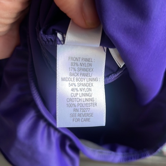 Croft & Barrow Body Sculpting One Piece Swim Suit eggplant size 22W ruched - Picture 16 of 16